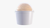 Ice cream ball in plastic package box for mockup