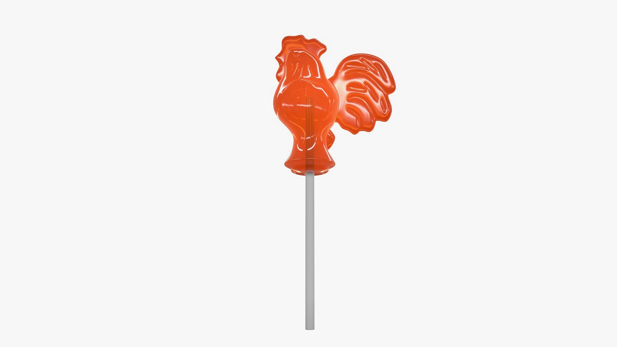 Sugar lollipop made in the shape of cockerel