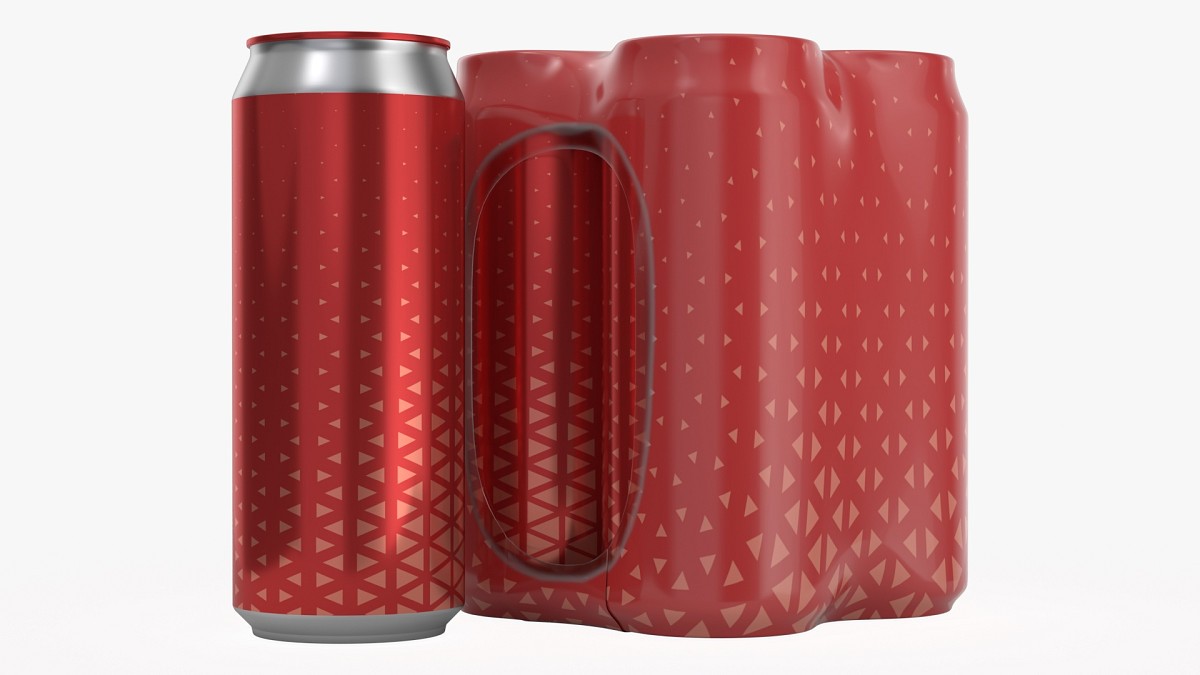 Packaging for standard four 500ml beverage soda beer cans