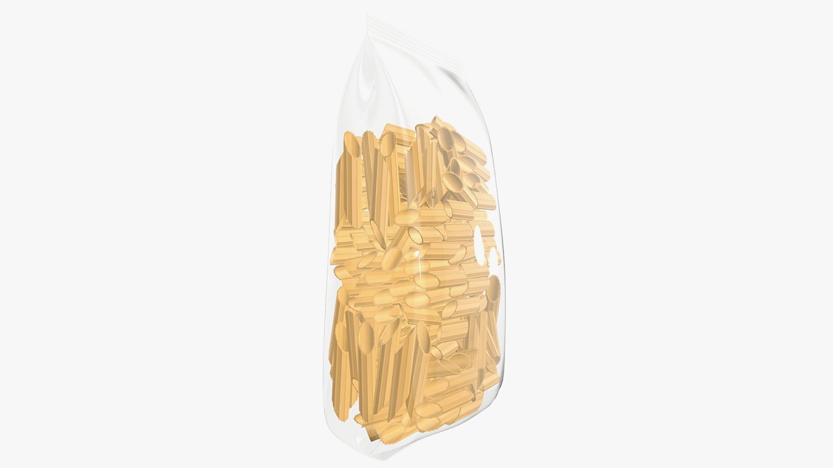 Pasta bag transparent plastic