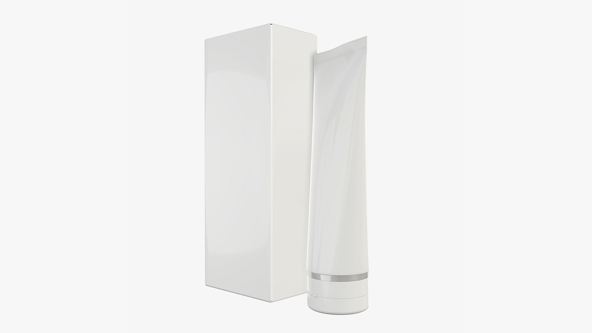 Plastic tube container with paper box 01