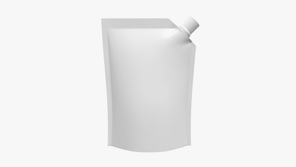 Blank Pouch Bag With Corner Spout Lid Mock Up 03