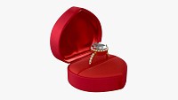 Wedding ring in a box heart type