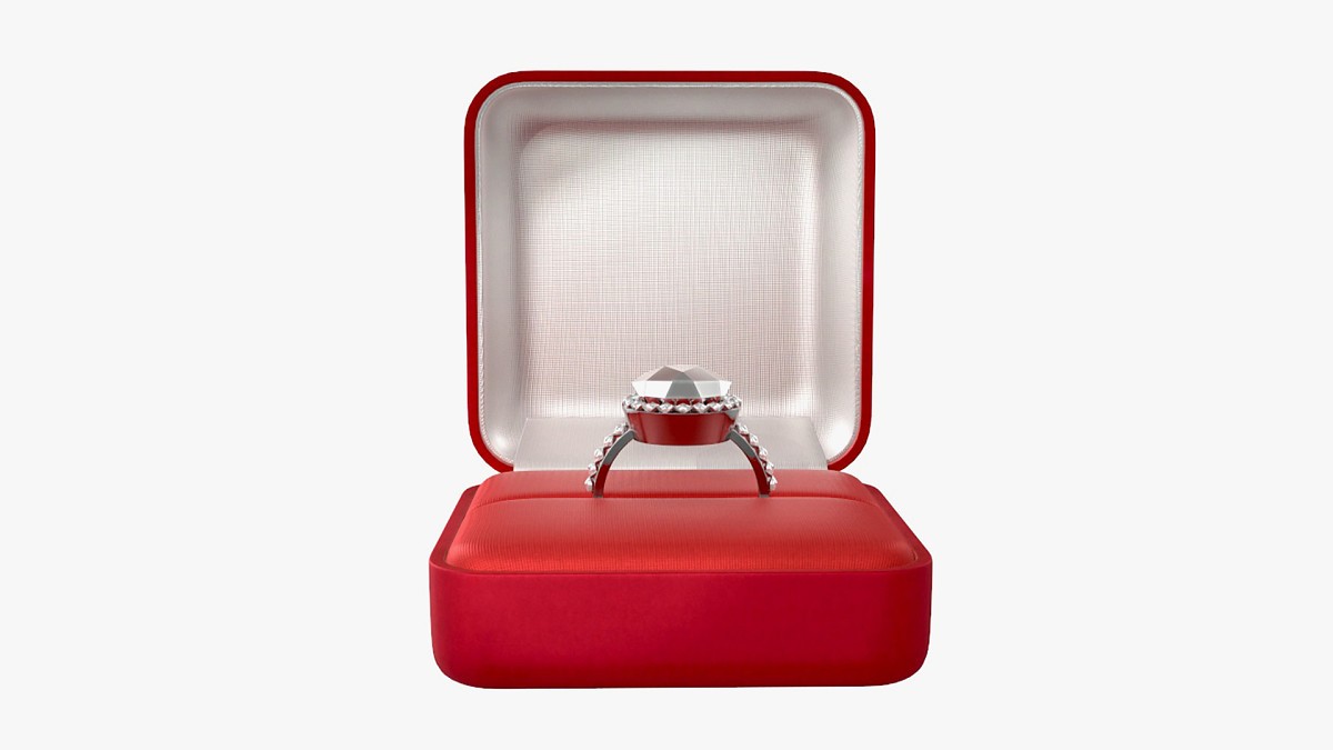 Wedding ring in a square box