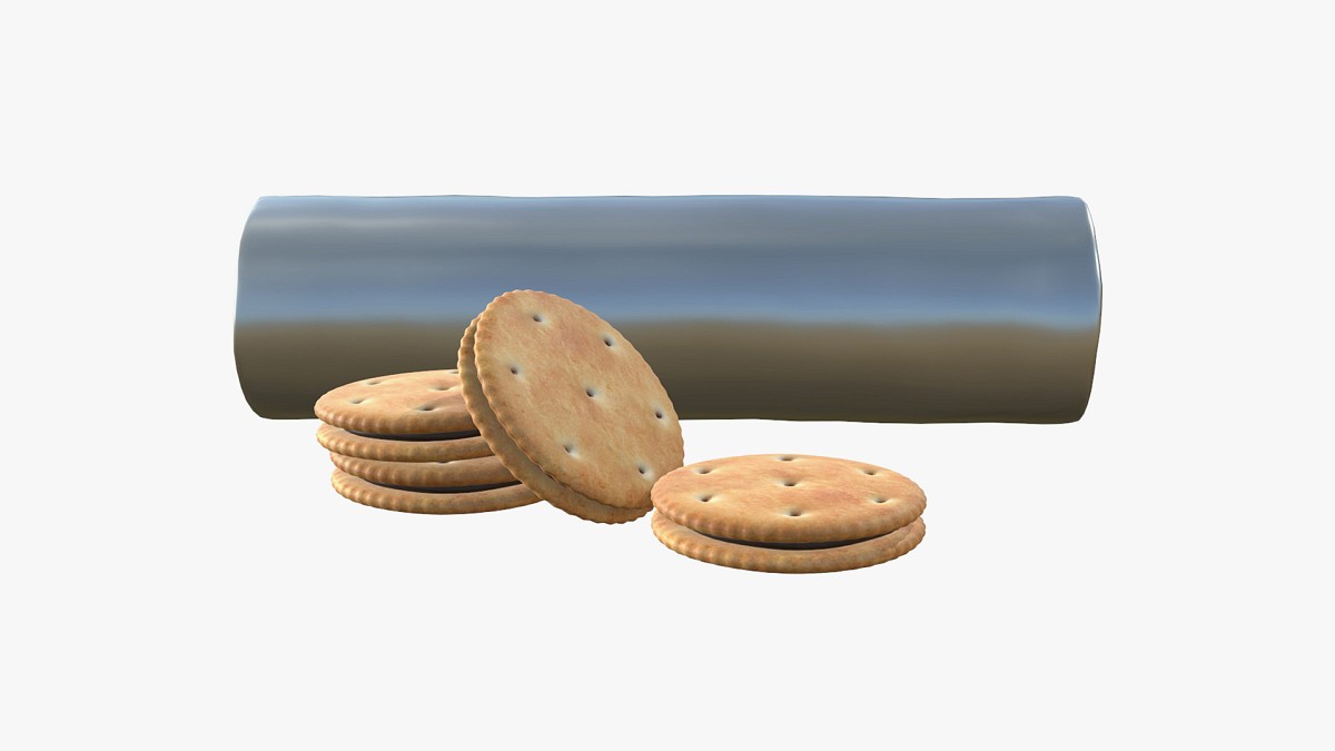 Round cookie with chocolate and cylinder type package