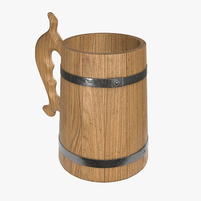 Beer mug wooden 01