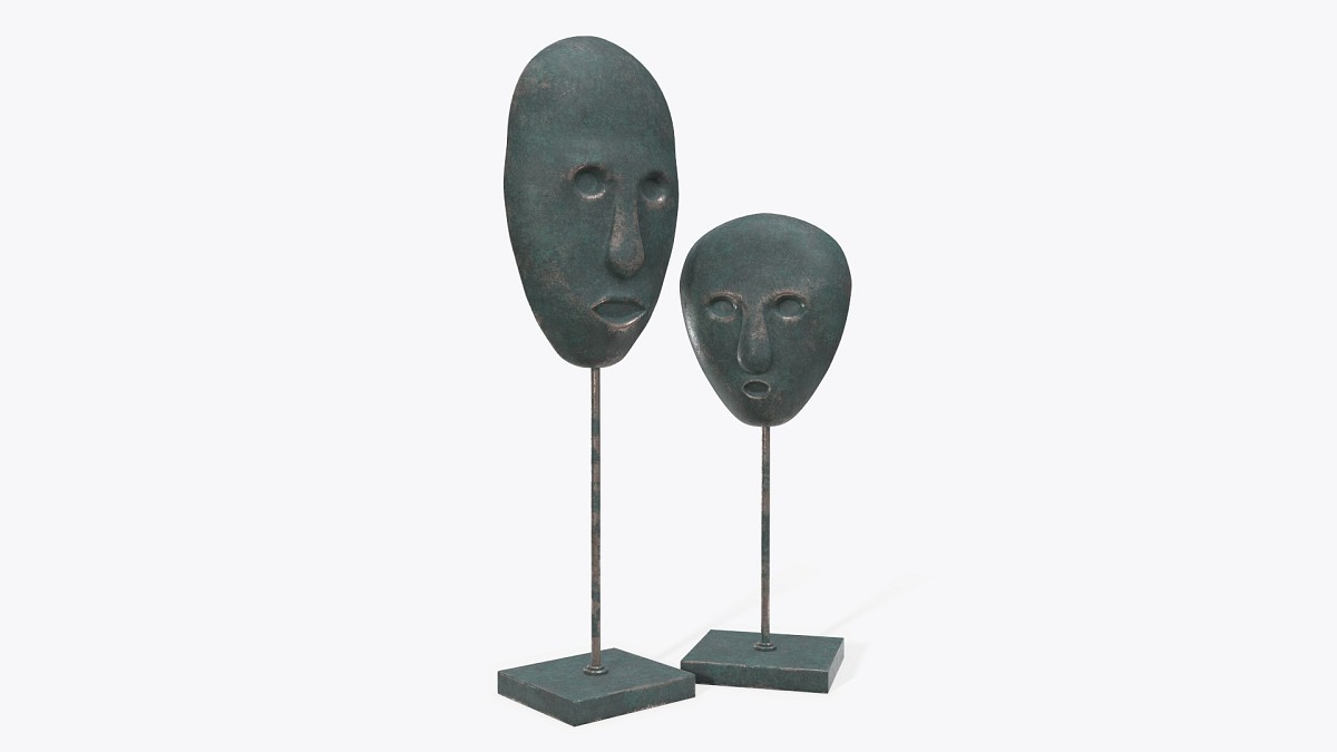 Human face sculptures