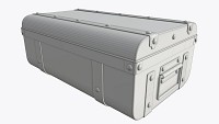 Metal suitcase trunk with lock