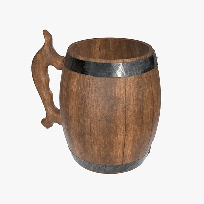 Beer mug wooden 02
