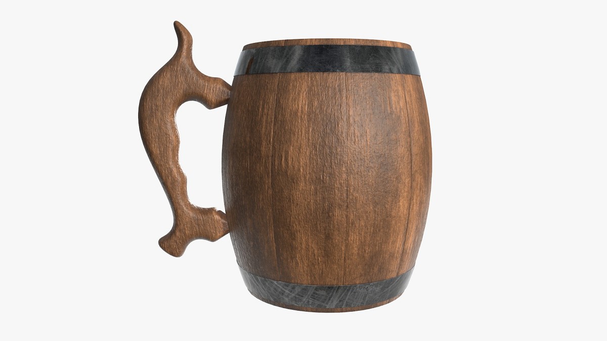 Beer mug wooden 02