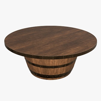 Wooden barrel table