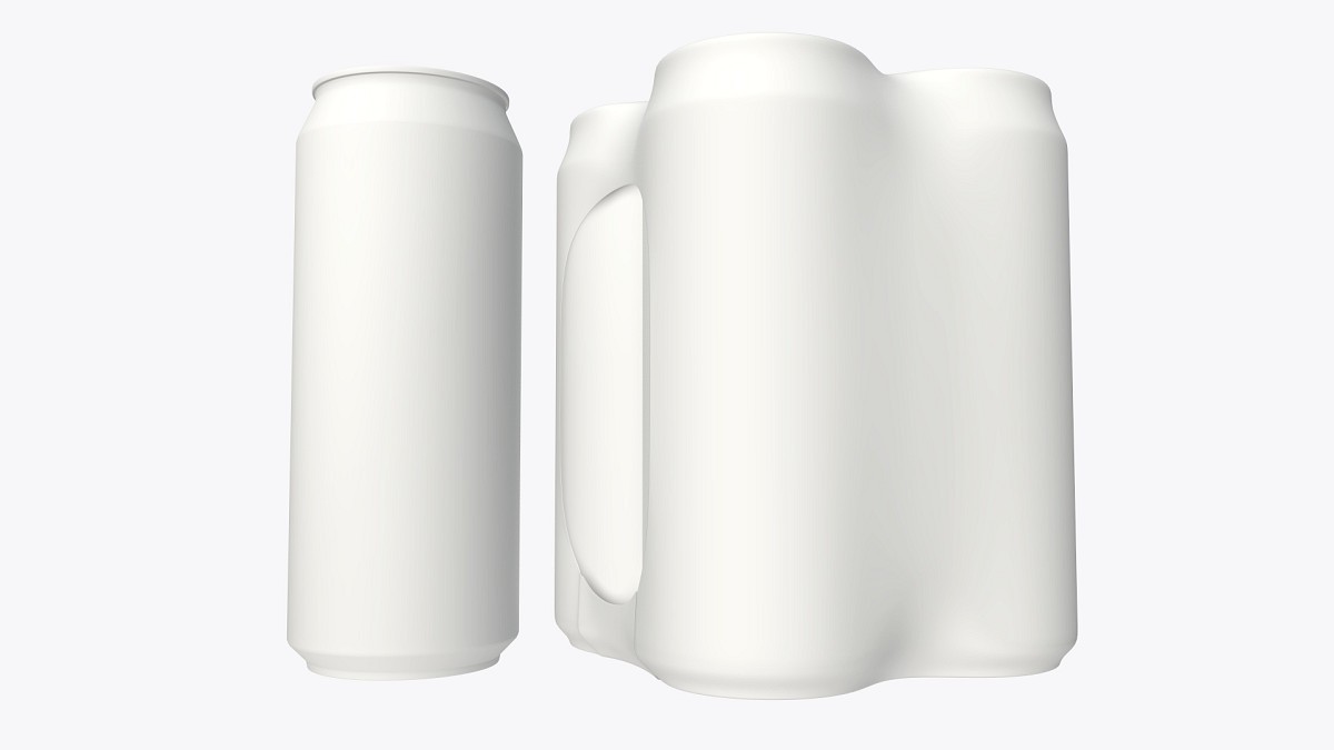 Packaging for standard four 500ml beverage soda beer cans