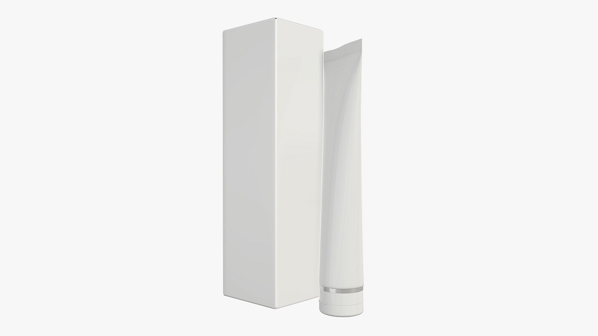 Plastic tube container with paper box 04
