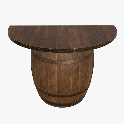 Wooden barrel console