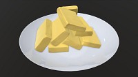 Butter slices on plate