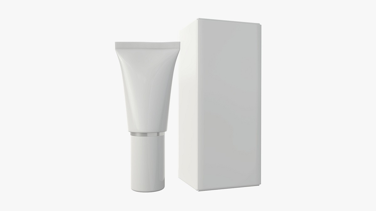 Plastic tube container with paper box 05