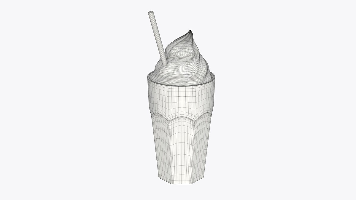 Glass with milkshake and straw