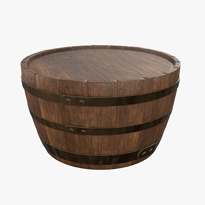 Wooden barrel half table