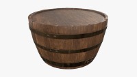 Wooden barrel half table