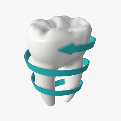 Tooth molars with arrow 3