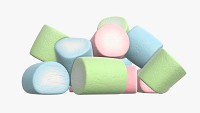 Marshmallows candy cylindrical shape