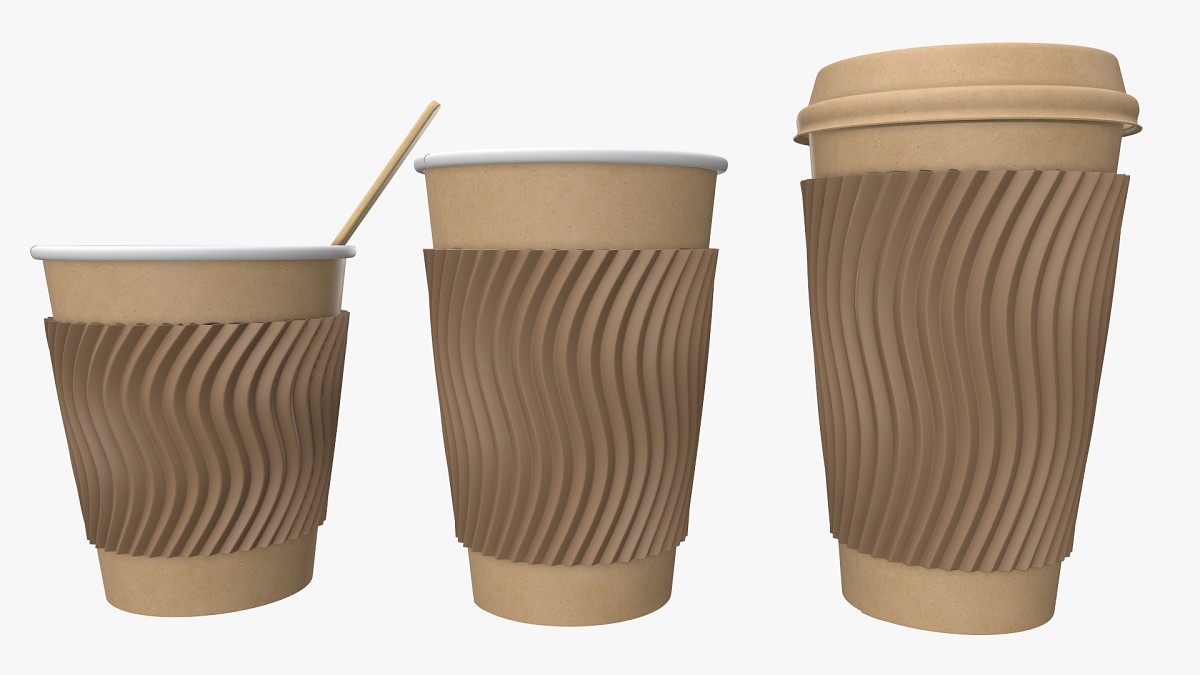 Biodegradable paper coffee cup cardboard lid and heat dempfer