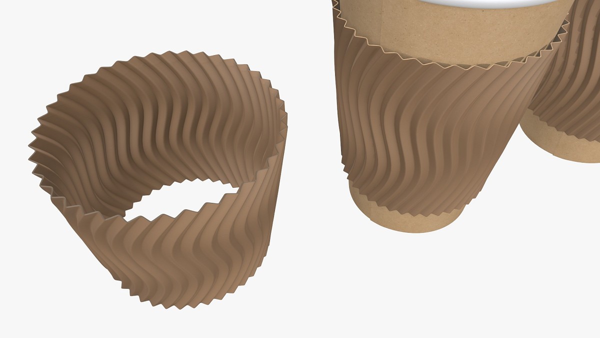 Biodegradable paper coffee cup cardboard lid and heat dempfer
