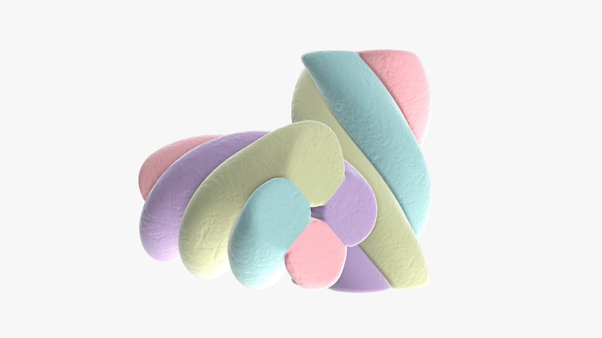 Marshmallows candy cylindrical twisted
