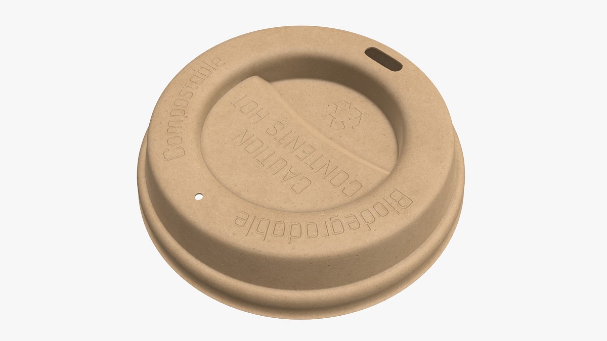 Biodegradable paper coffee cup lid