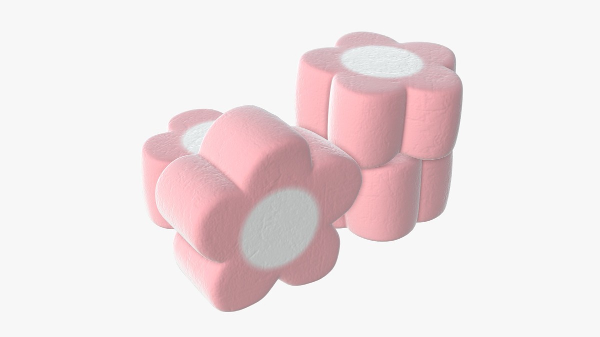 Marshmallows candy flower shape