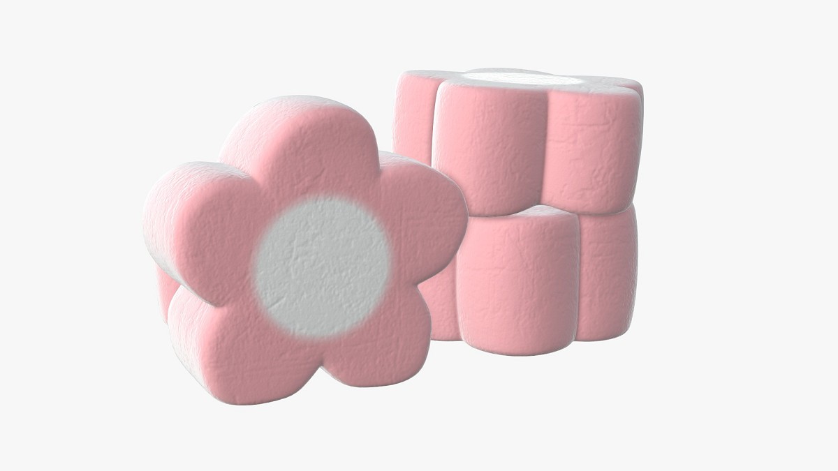 Marshmallows candy flower shape