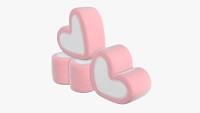 Marshmallows candy heart shape