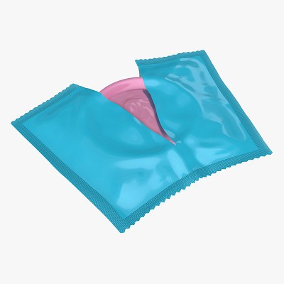 Opened condom package