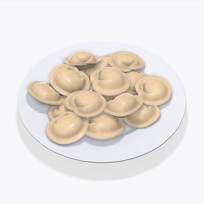 Dumplings on white plate