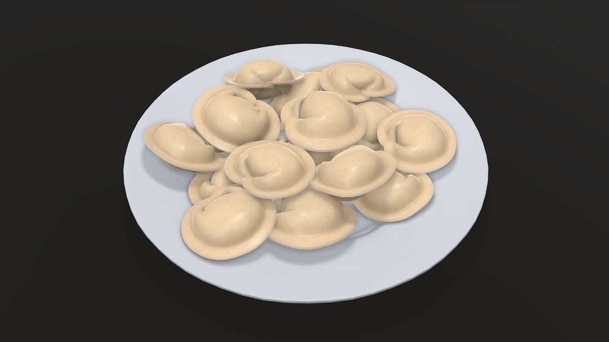 Dumplings on white plate