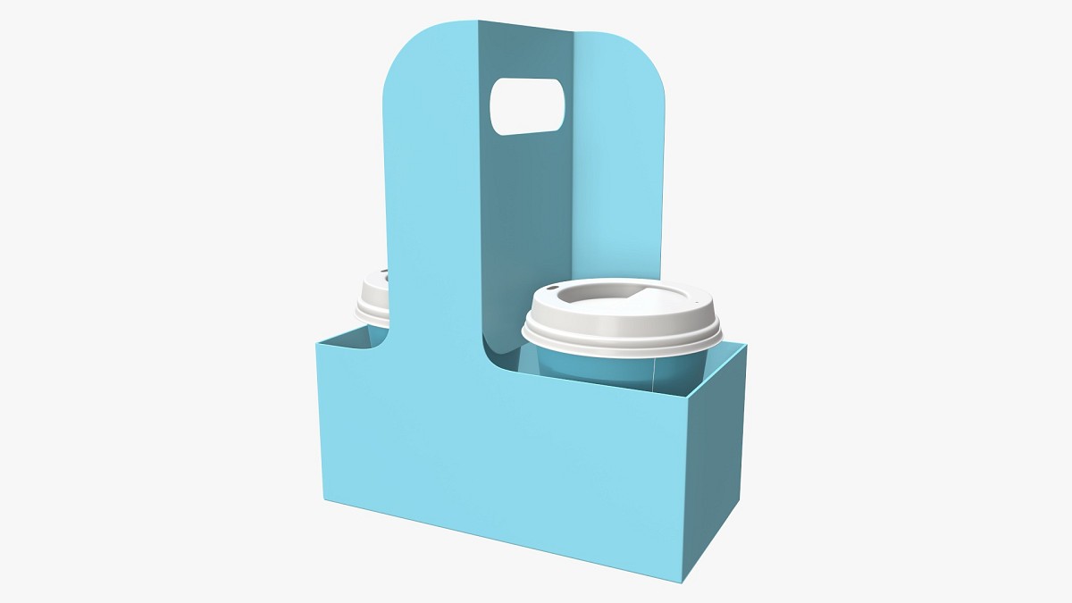 Recycled medium paper coffee cups plastic lid and holder