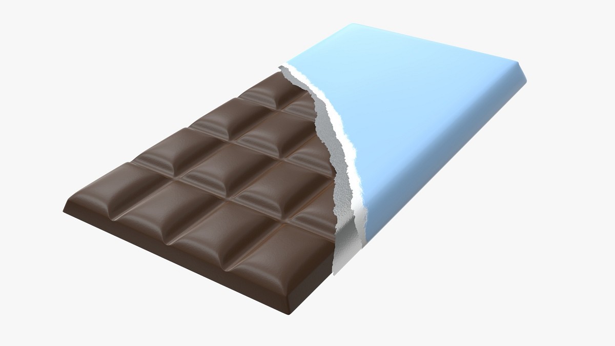 Chocolate bar brown packaging opened 04