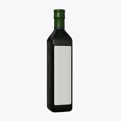 Olive oil bottle with bla