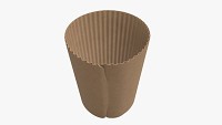 Recycled paper coffee cup plastic lid and heat dempfer