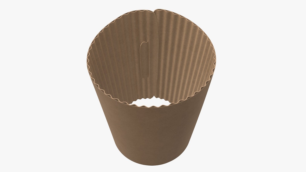 Recycled paper coffee cup plastic lid and heat dempfer