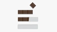 Chocolate bars with packaging half broken