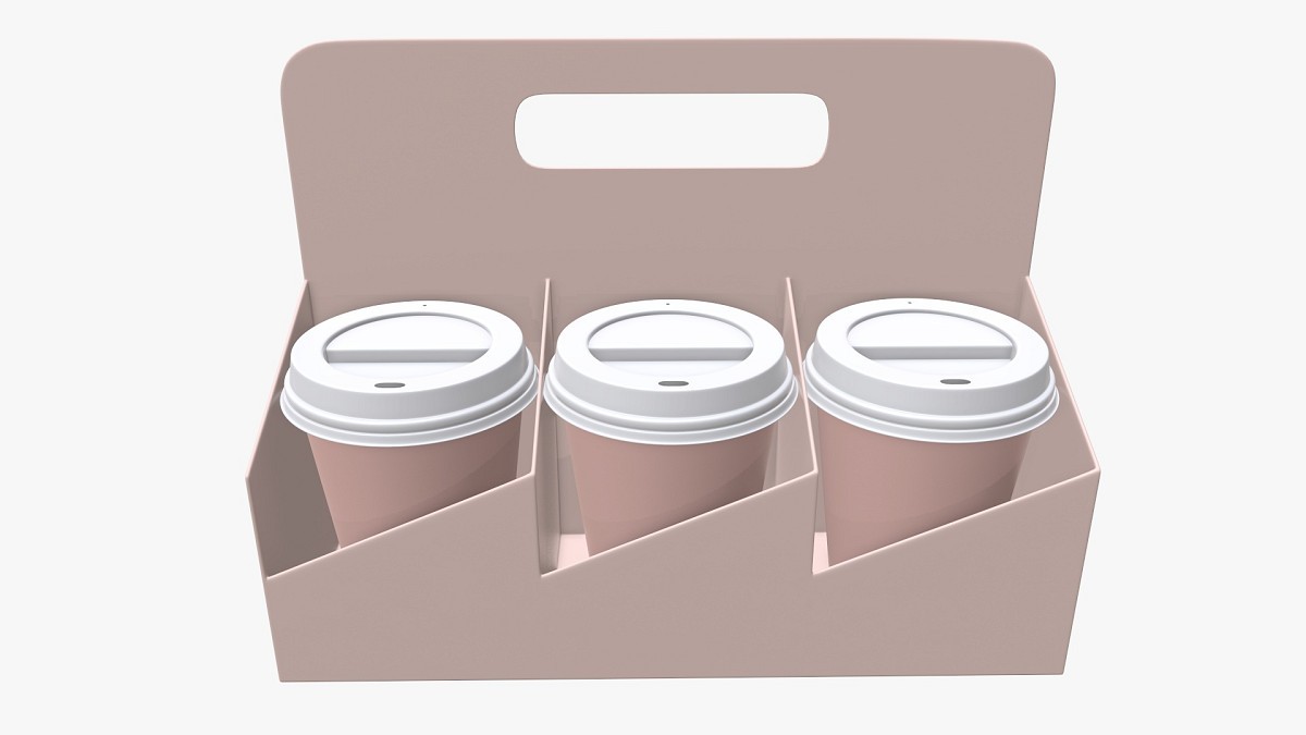 Recycled paper coffee cup plastic lid and holder 02