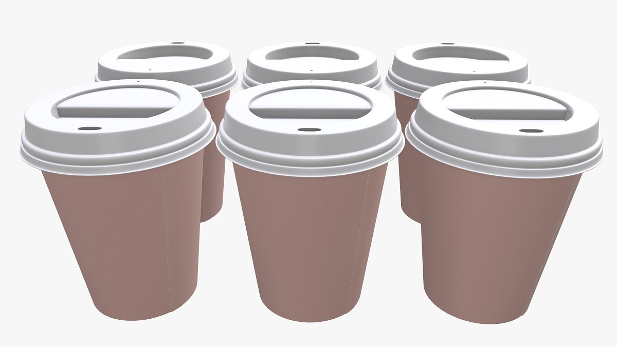 Recycled paper coffee cup plastic lid and holder 02