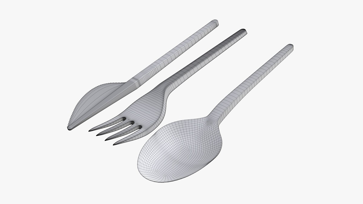 Plastic spoon fork knife tableware