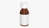 Medicine small glass bottle with label mockup