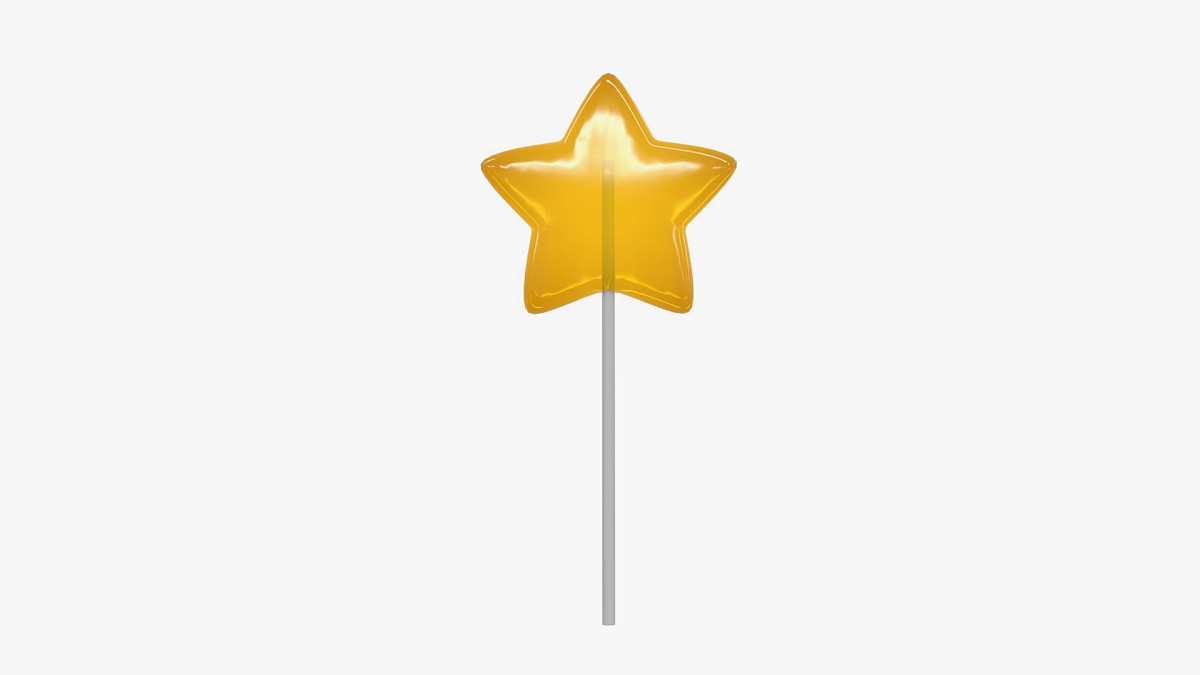 Yellow red stars shaped lollipop