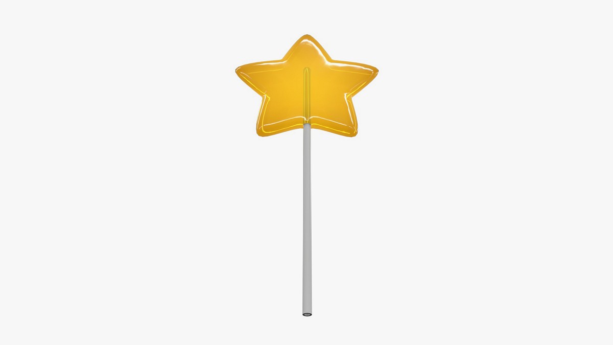 Yellow red stars shaped lollipop