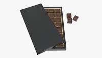 Blank sweets package with chocolate candy mock up
