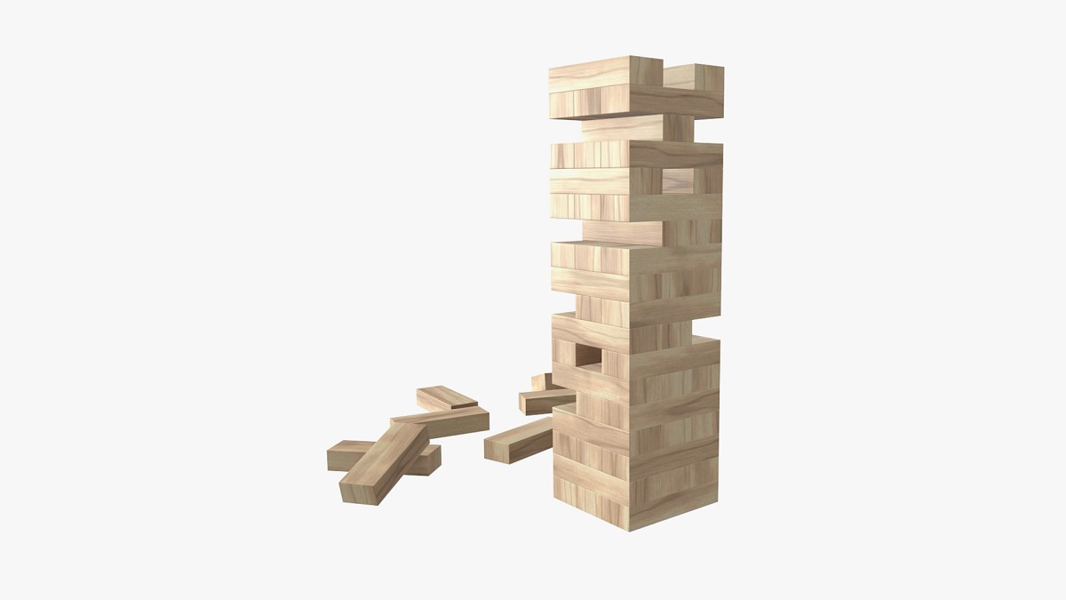Tower blocks game wooden