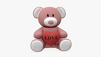 Bear teddy plush toy with heart